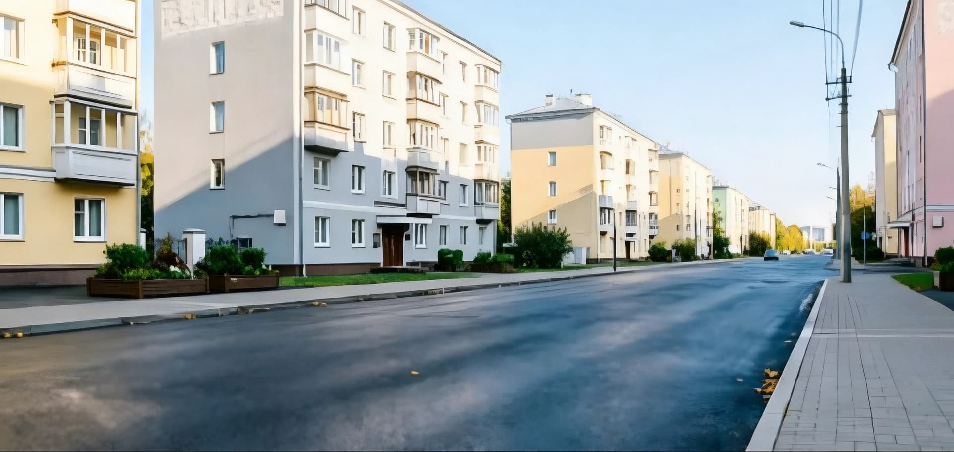 Восстановленное покрытие городской улицы